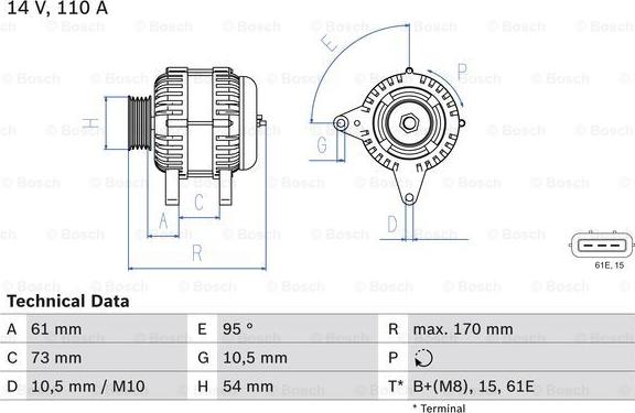 BOSCH 0 986 049 430 - Ģenerators ps1.lv