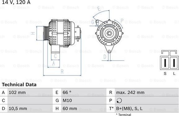 BOSCH 0 986 049 550 - Ģenerators ps1.lv