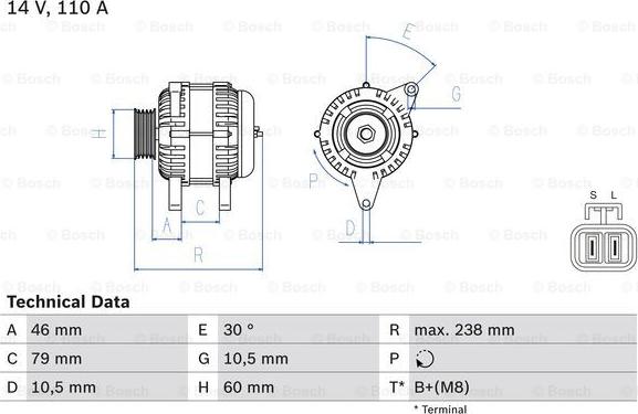 BOSCH 0 986 049 500 - Ģenerators ps1.lv