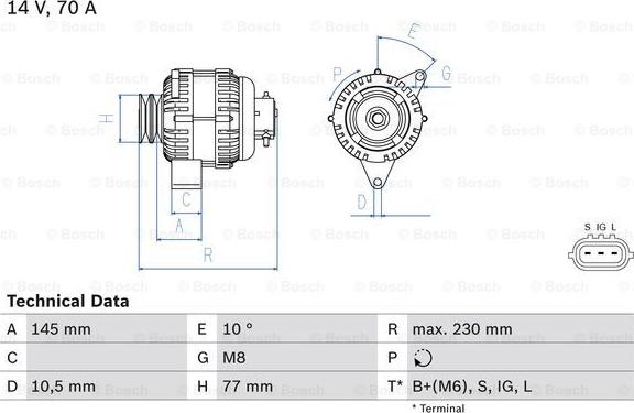 BOSCH 0 986 049 510 - Ģenerators ps1.lv