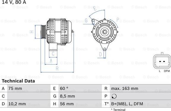 BOSCH 0 986 049 630 - Ģenerators ps1.lv