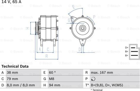 BOSCH 0 986 044 591 - Ģenerators ps1.lv