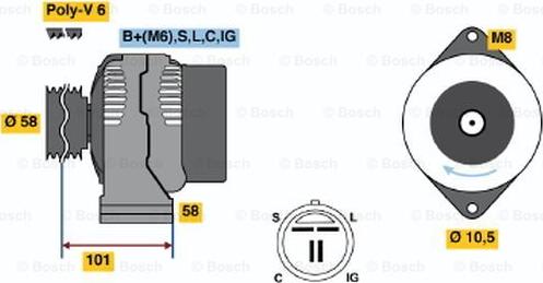 BOSCH 0 986 044 511 - Ģenerators ps1.lv