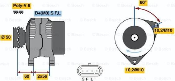 BOSCH 0 986 044 521 - Ģenerators ps1.lv