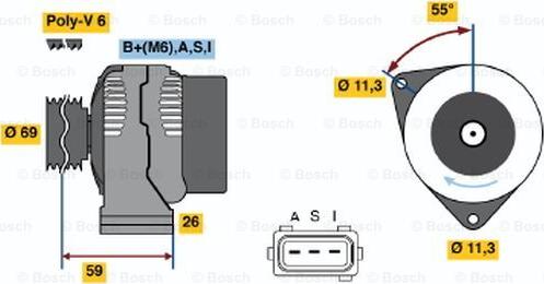 BOSCH 0 986 044 691 - Ģenerators ps1.lv