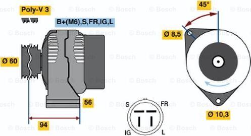 BOSCH 0 986 044 791 - Ģenerators ps1.lv