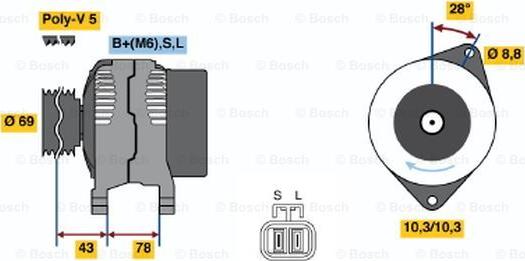 BOSCH 0 986 044 721 - Ģenerators ps1.lv