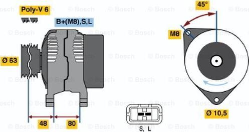 BOSCH 0 986 045 621 - Ģenerators ps1.lv