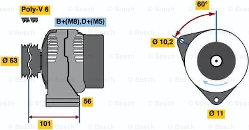 BOSCH 0 986 045 191 - Ģenerators ps1.lv