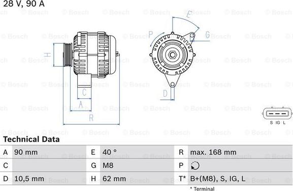 BOSCH 0 986 045 170 - Ģenerators ps1.lv