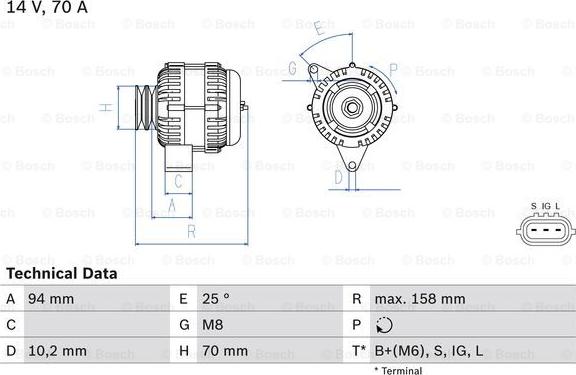 BOSCH 0 986 045 891 - Ģenerators ps1.lv