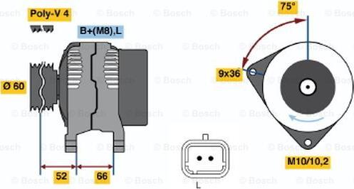 BOSCH 0 986 045 221 - Ģenerators ps1.lv