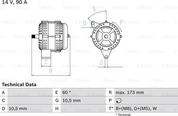 BOSCH 0 986 046 000 - Ģenerators ps1.lv