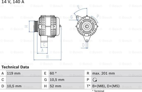 BOSCH 0 986 046 190 - Ģenerators ps1.lv