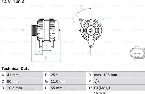 BOSCH 0 986 046 210 - Ģenerators ps1.lv