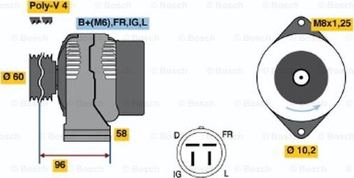 BOSCH 0 986 040 910 - Ģenerators ps1.lv