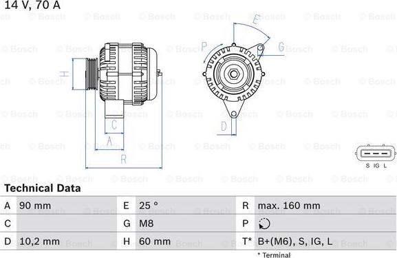 BOSCH 0 986 040 461 - Ģenerators ps1.lv