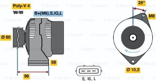 BOSCH 0 986 040 501 - Ģenerators ps1.lv