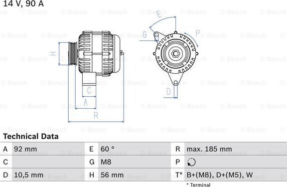 BOSCH 0 986 040 180 - Ģenerators ps1.lv