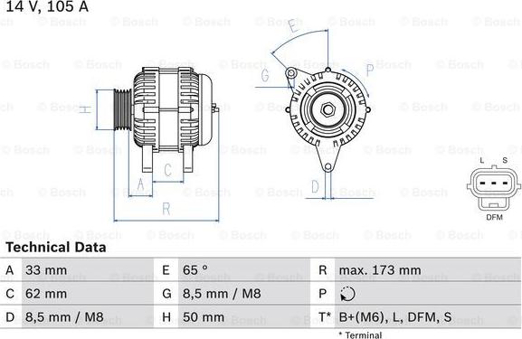 BOSCH 0 986 041 950 - Ģenerators ps1.lv