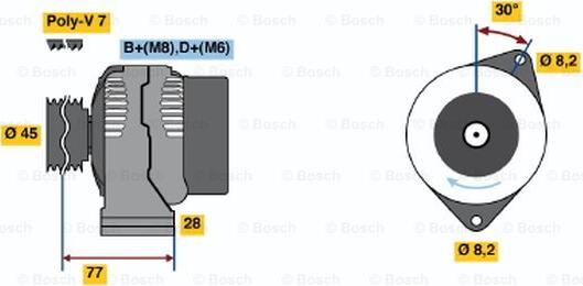 BOSCH 0 986 041 361 - Ģenerators ps1.lv