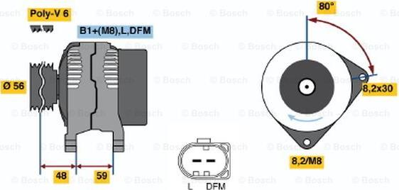 BOSCH 0 986 048 160 - Ģenerators ps1.lv