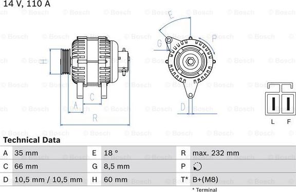 BOSCH 0 986 048 301 - Ģenerators ps1.lv