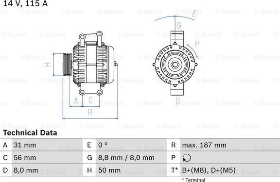 BOSCH 0 986 043 660 - Ģenerators ps1.lv