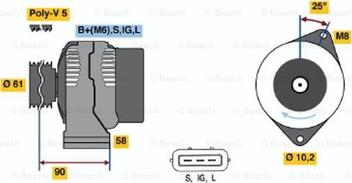 BOSCH 0 986 043 051 - Ģenerators ps1.lv