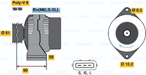 BOSCH 0 986 043 061 - Ģenerators ps1.lv