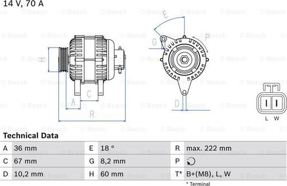 BOSCH 0 986 043 101 - Ģenerators ps1.lv