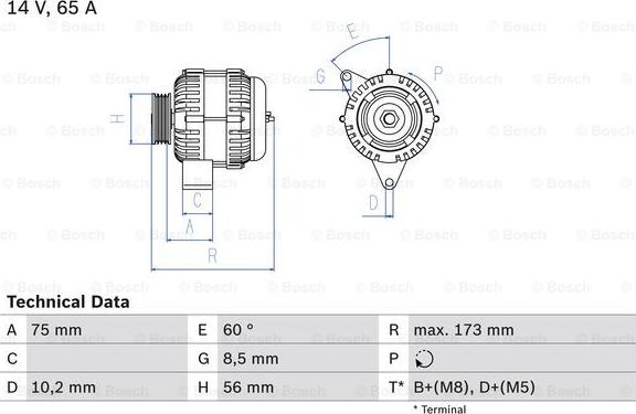 BOSCH 0 986 042 111 - Ģenerators ps1.lv