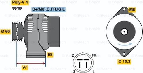 BOSCH 0 986 042 341 - Ģenerators ps1.lv