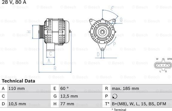 BOSCH 0 986 042 360 - Ģenerators ps1.lv