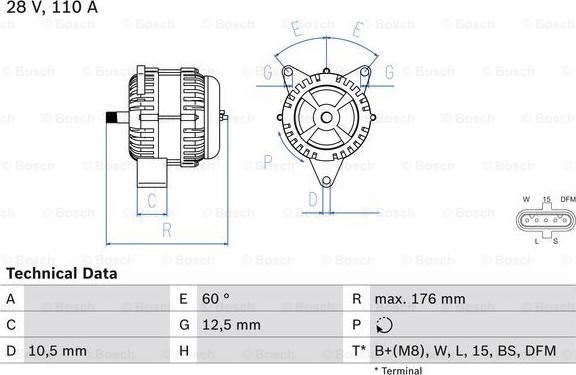 BOSCH 0 986 047 520 - Ģenerators ps1.lv