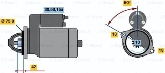 BOSCH 0 986 019 991 - Starteris ps1.lv