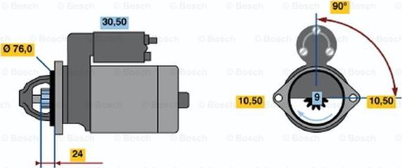 BOSCH 0 986 019 900 - Starteris ps1.lv