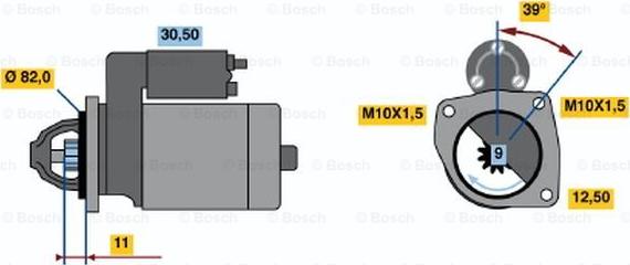 BOSCH 0 986 019 910 - Starteris ps1.lv