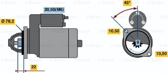 BOSCH 0 986 019 970 - Starteris ps1.lv