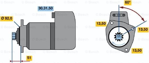 BOSCH 0 986 019 620 - Starteris ps1.lv