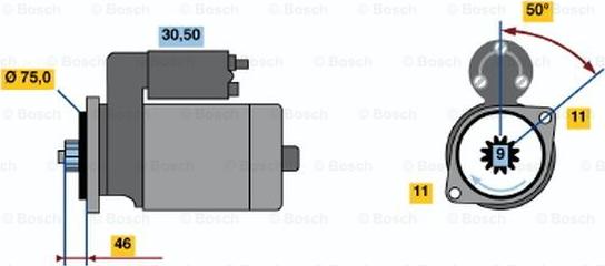 BOSCH 0 986 019 051 - Starteris ps1.lv