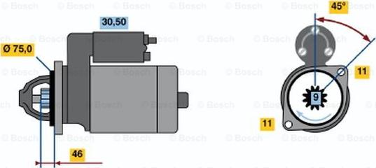 BOSCH 0 986 019 061 - Starteris ps1.lv