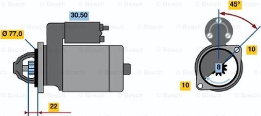 BOSCH 0 986 019 081 - Starteris ps1.lv