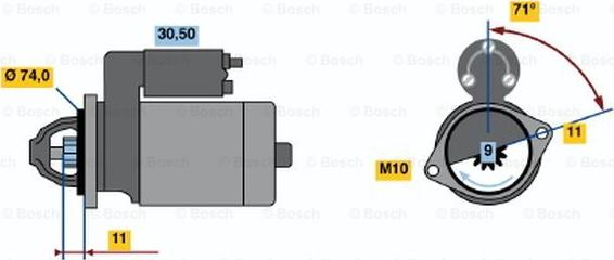 BOSCH 0 986 019 161 - Starteris ps1.lv