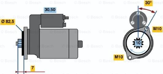 BOSCH 0 986 019 101 - Starteris ps1.lv