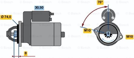 BOSCH 0 986 019 111 - Starteris ps1.lv