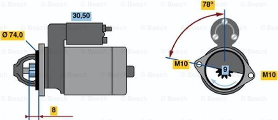 BOSCH 0 986 019 131 - Starteris ps1.lv