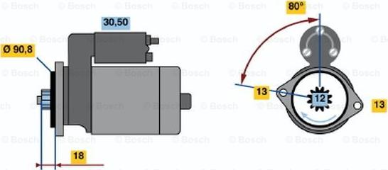 BOSCH 0 986 019 171 - Starteris ps1.lv