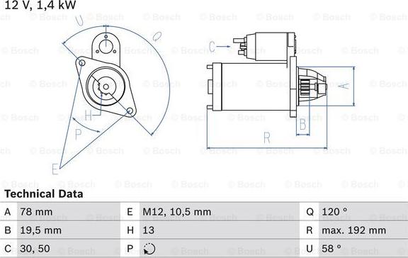 BOSCH 0 986 019 361 - Starteris ps1.lv