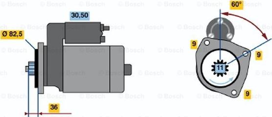 BOSCH 0 986 014 950 - Starteris ps1.lv